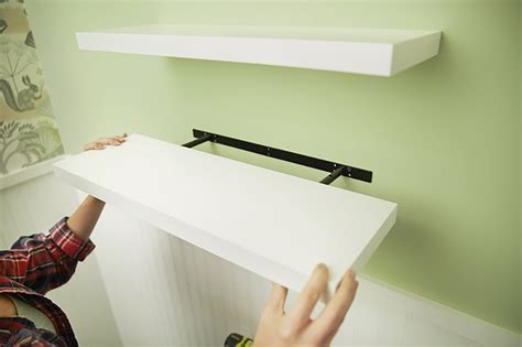 install melamime shelf with metal brackets|how to install shelf brackets.